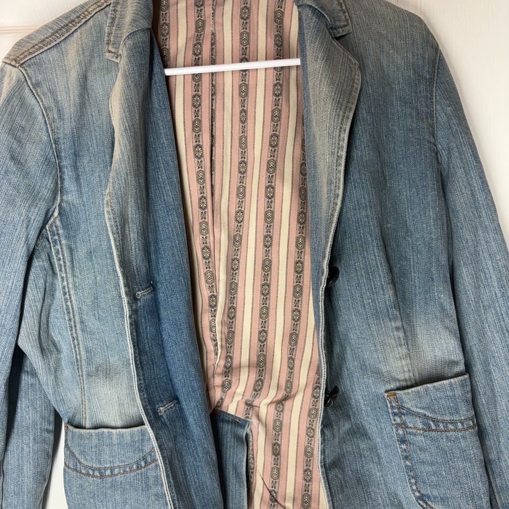 Gap Blue Denim With Patterned Lining - image 2